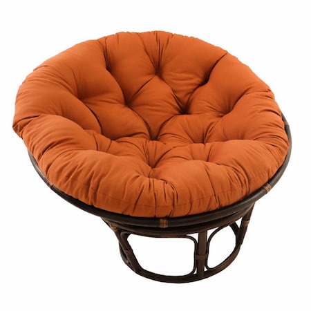 International Caravan 42 in. Rattan Papasan Chair with Solid Twill Cushion, Spice 3312-TW-SP